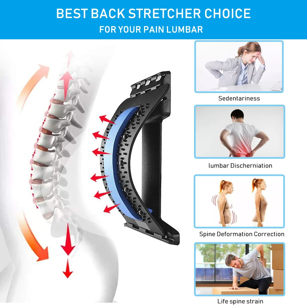 Magnetic Back Massage Muscle Relax Stretcher Posture Therapy Lumbar Support Pain Relief