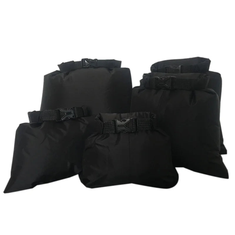 5-Pack Waterproof Dry Bag Set | Graduated Sizes, Roll-Top Buckle Closure, Lightweight Nylon | RUNGEAR