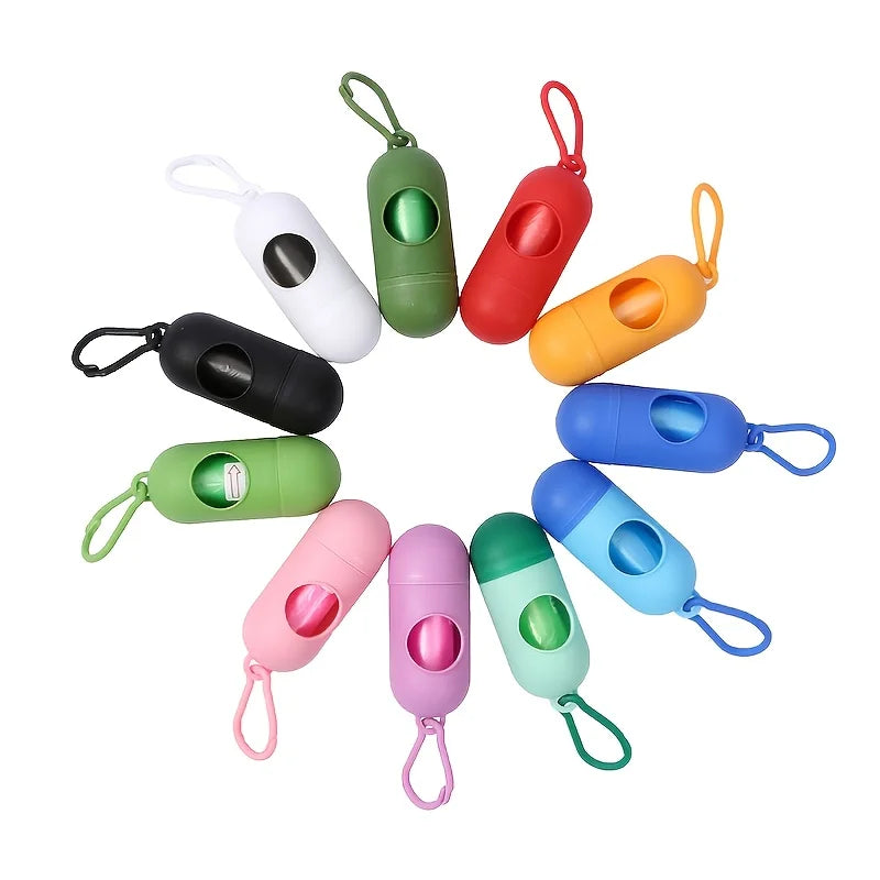 Mildly Scented Dog Poop Waste Bags With Dispenser And Leash Clip For Easy Cleanup