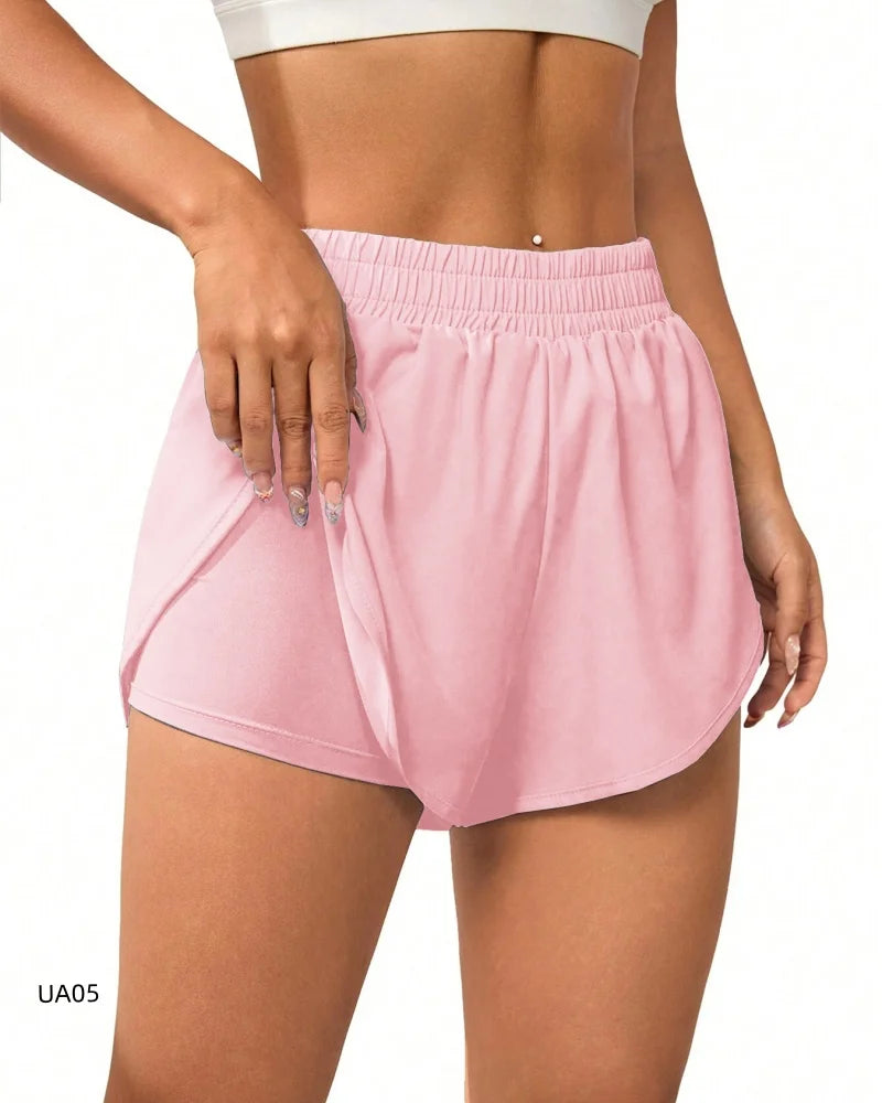 Women's 2-in-1 Quick Dry Running Shorts High Waist Yoga Gym Workout Sports Anti-Chafe Athletic Shorts Tennis And Beach