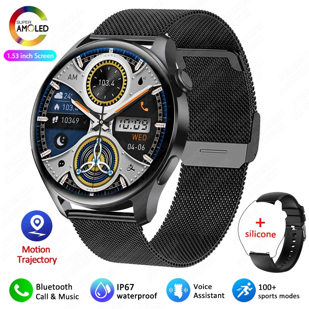 Tech Accessories Gear: 2026 New Smart Watch For Men HD AMOLED Screen, GPS, Motion Heart Rate, Bluetooth, Calls / Rungear