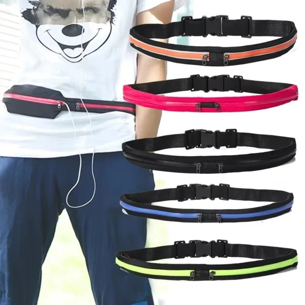 Running Belt Gear: Nylon, Adjustable, Double Pocket, Waterproof Running Waist Belt Bag / Rungear