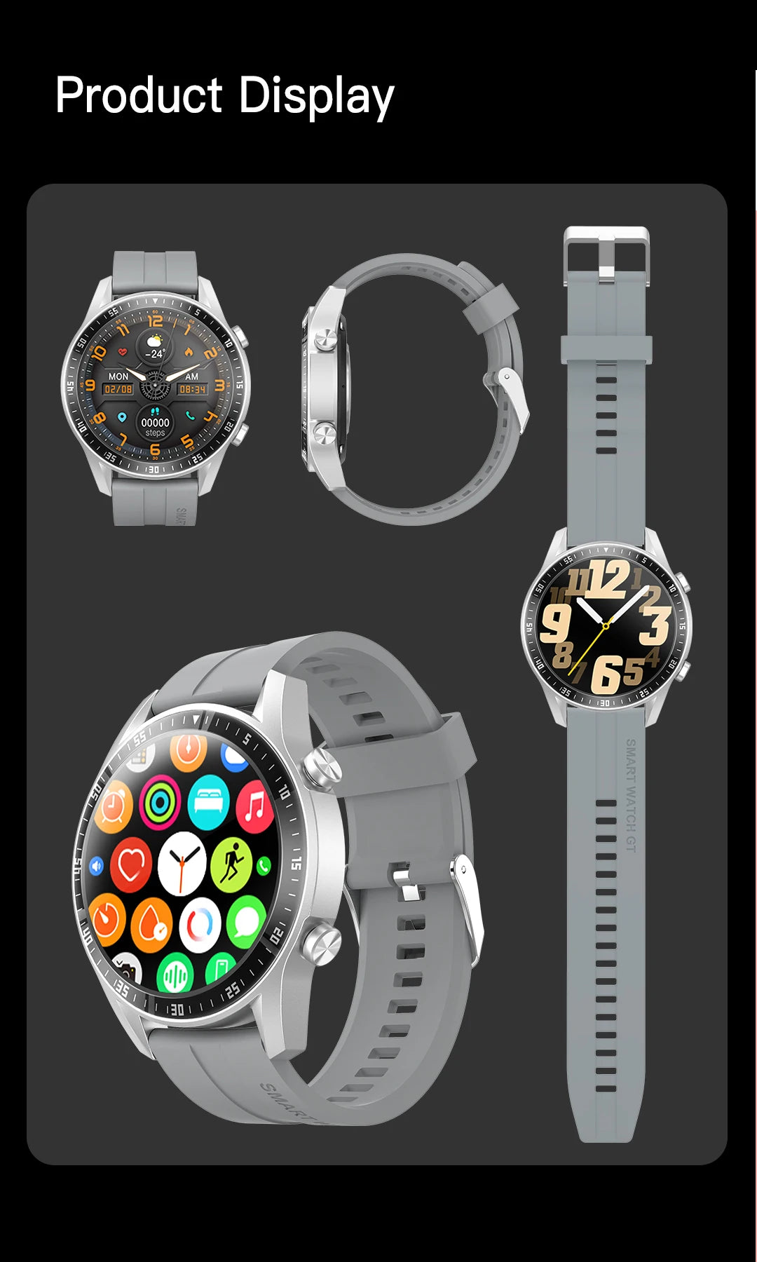 Men's Sport Smart Watch — Fitness Tracker with Heart Rate, Blood Pressure & Calorie Monitor