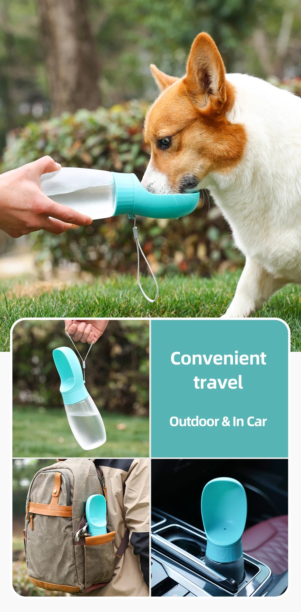 Portable Outdoors High Capacity Pet Water Dispenser Drink Bowl Bottle for Small To Medium Sized Dogs Pets Water Cup Supplies