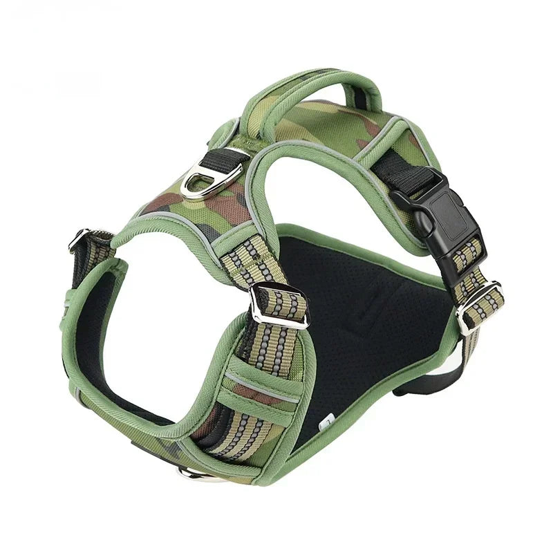 Reflective Pet Accessories: Dog Harness with Vertical Handle, Adjustable Dog Collars for Big Medium Dogs, 1000D Oxford Cloth / Rungear