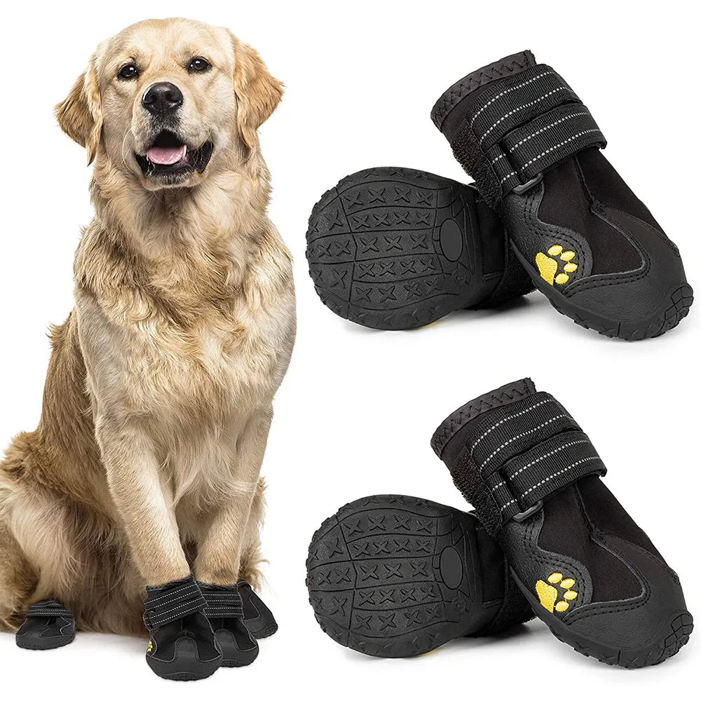 Waterproof Anti-Slip Rubber Dog Boots | Silica Gel Paw Protector Booties for Hot Pavement, Snow & Rain | RUNGEAR