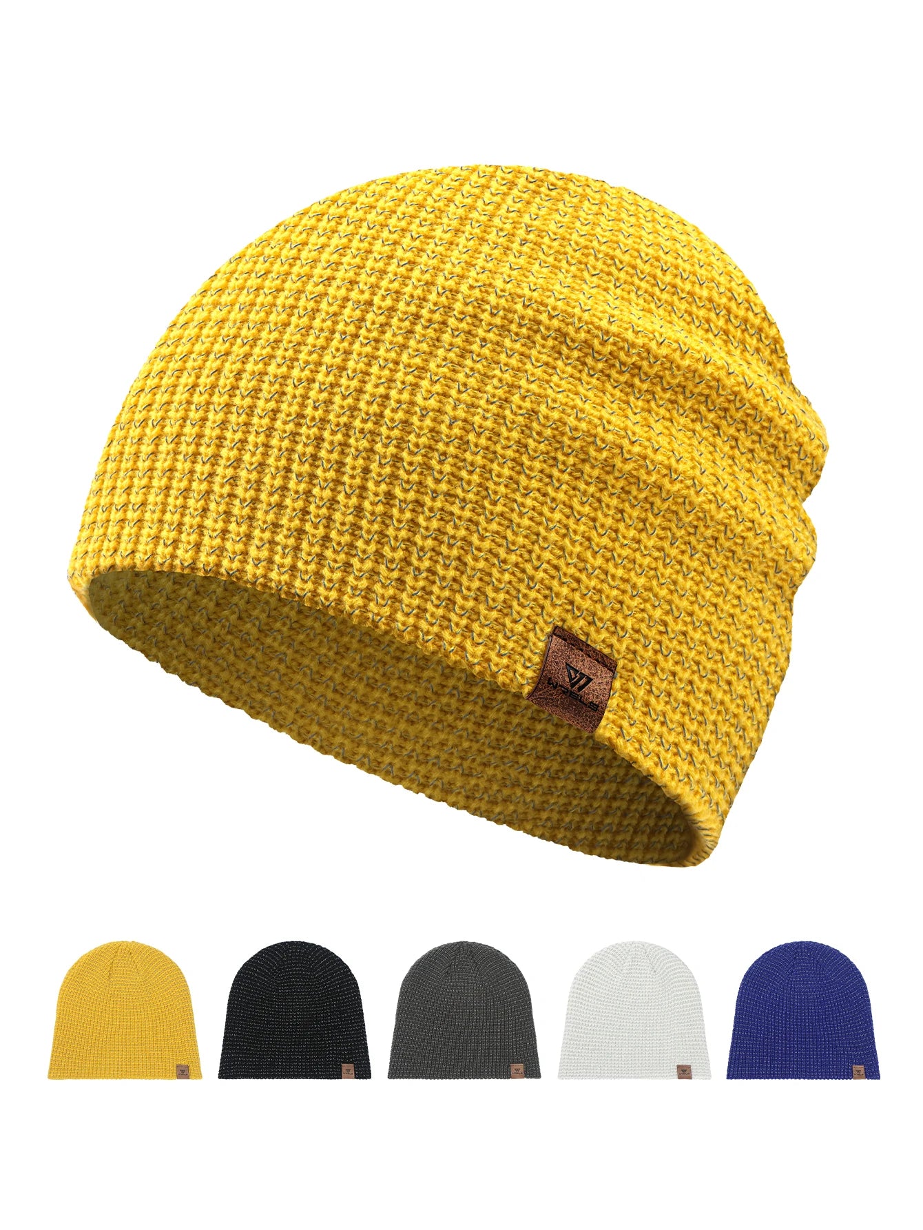 Winter Hat Apparel: WRELS Unisex, Reflective, Windproof, Winter Knitted Ear Protection Beanie / Rungear