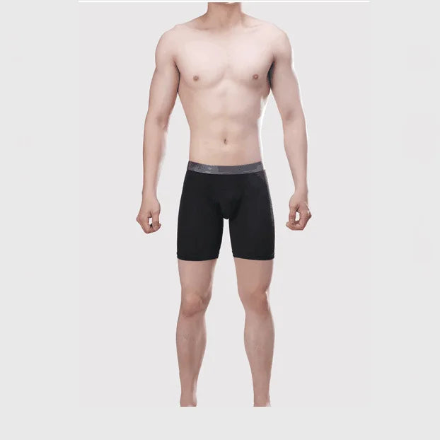 Men's Quick-Dry Compression Boxer Briefs | Long-Leg U-Pouch Sports Underwear