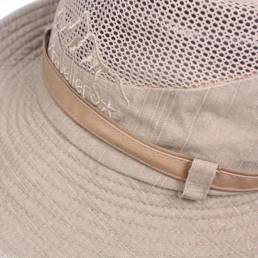 Men's Breathable Mesh Boonie Hat | Wide Brim Sun Hat for Hiking & Fishing