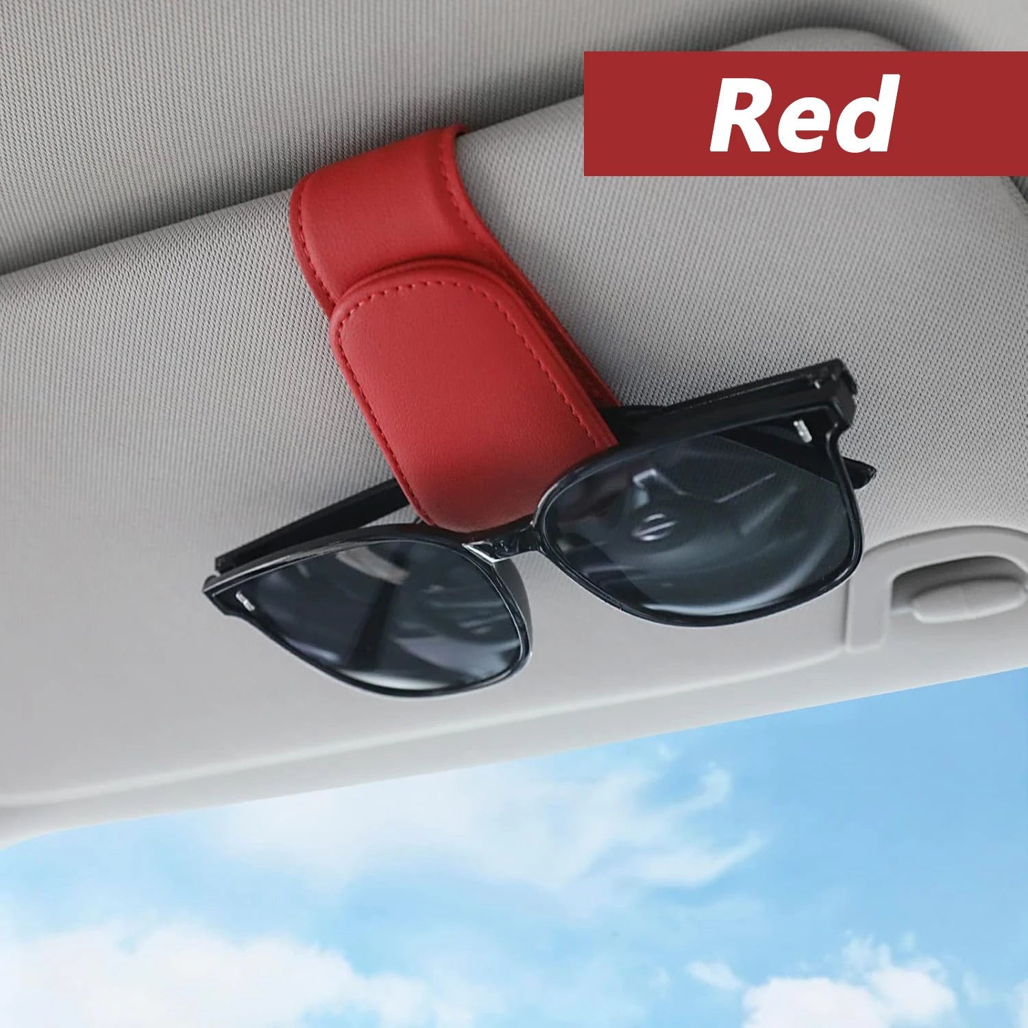 Sunglasses Gear Accessories: Magnetic Clip And Ticket Clip Leather Sunglasses Holder for Car / Rungear