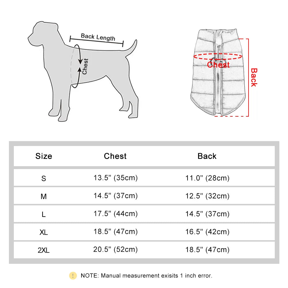 Winter Dog Jacket with Zipper | Warm Polyester Vest Coat for Small & Medium Dogs | RUNGEAR