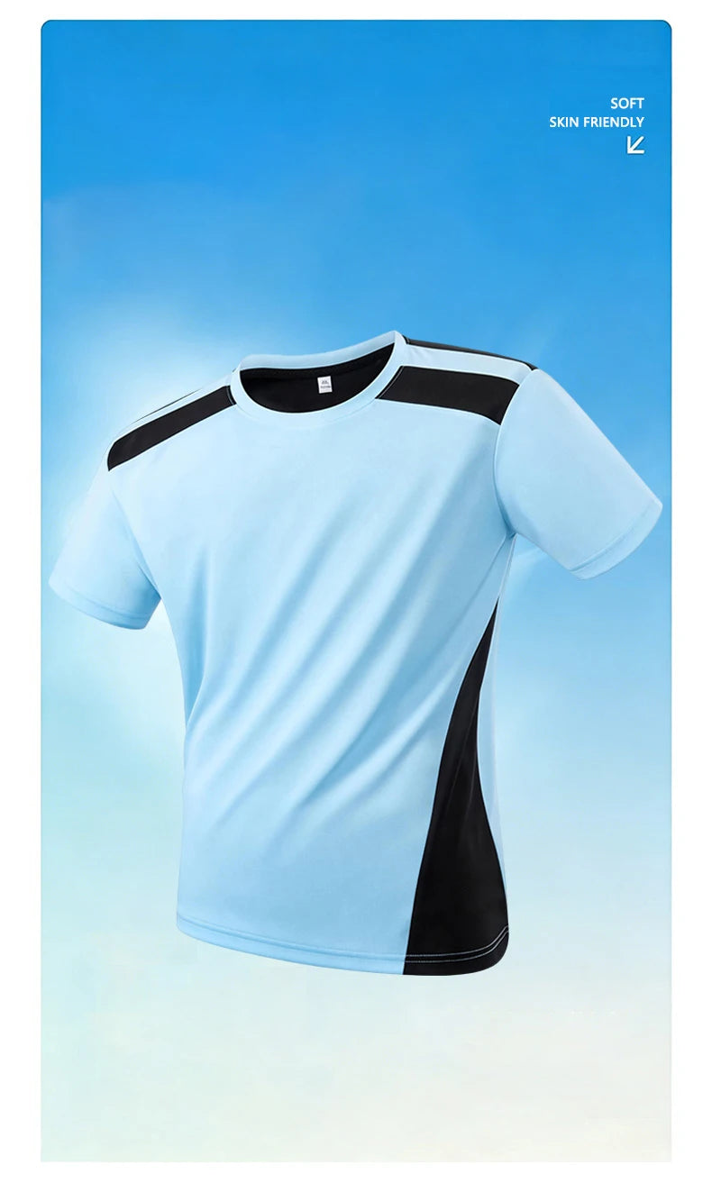 Men's Colour Block Quick Dry Running T-Shirt | Lightweight Short Sleeve | RUNGEAR