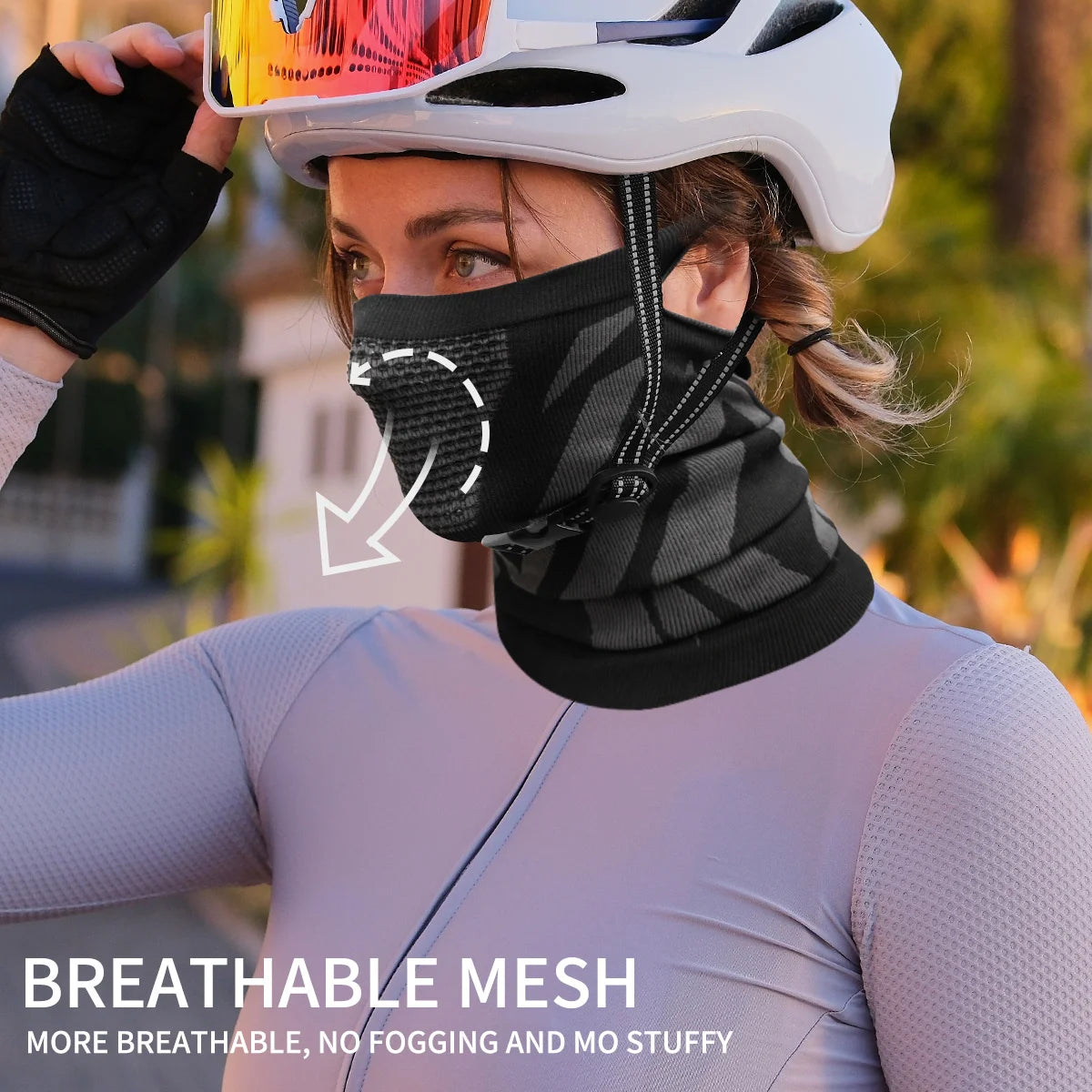 Ear-Loop Half-Face Neck Gaiter | Breathable Mesh, Windproof | RUNGEAR