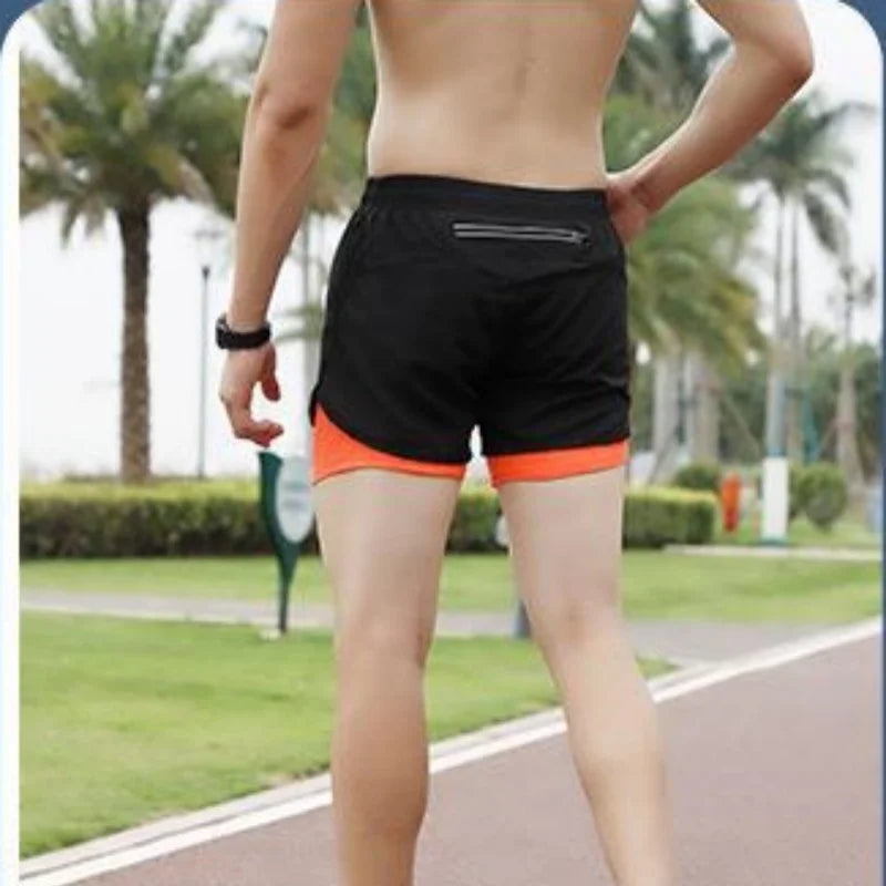 NEW Men's 2 in 1 Summer Sportswear Short For Gym Fitness Training Jogging Running