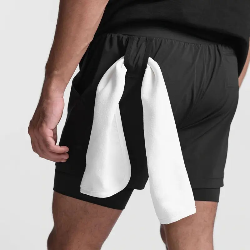 Men's Double Layer Shorts: 2 in 1 Breathable, Double Layer, Quick Dry, Running Workout Sports Shorts / Rungear