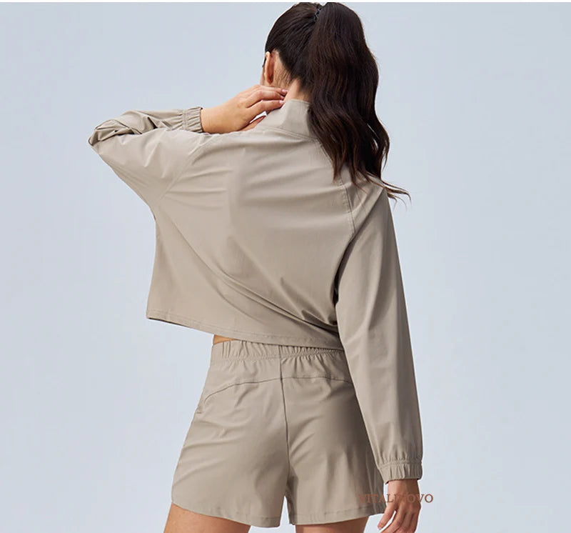 Women's Running Jackets: Long Sleeved, Full Zip, Cropped Workout Jackets UPF 50+ / Rungear