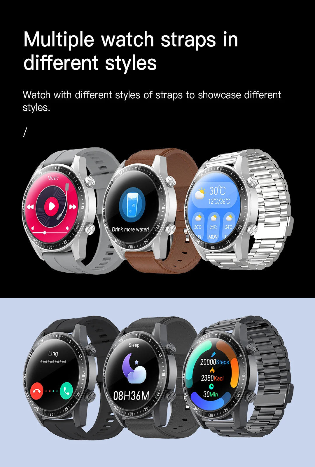 Men's Sport Smart Watch — Fitness Tracker with Heart Rate, Blood Pressure & Calorie Monitor