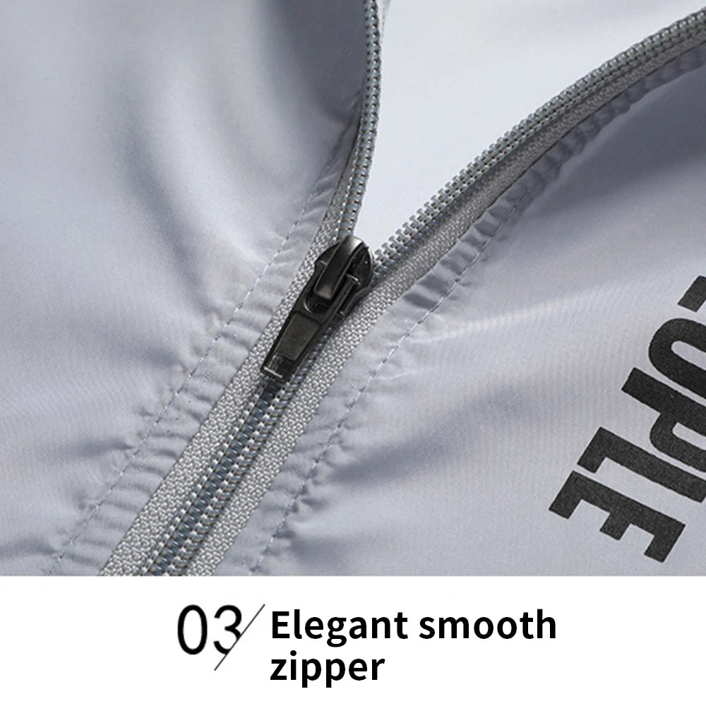Men's Lightweight Windbreaker Hoodie – UV Protection, Quick-Dry, Full Zip