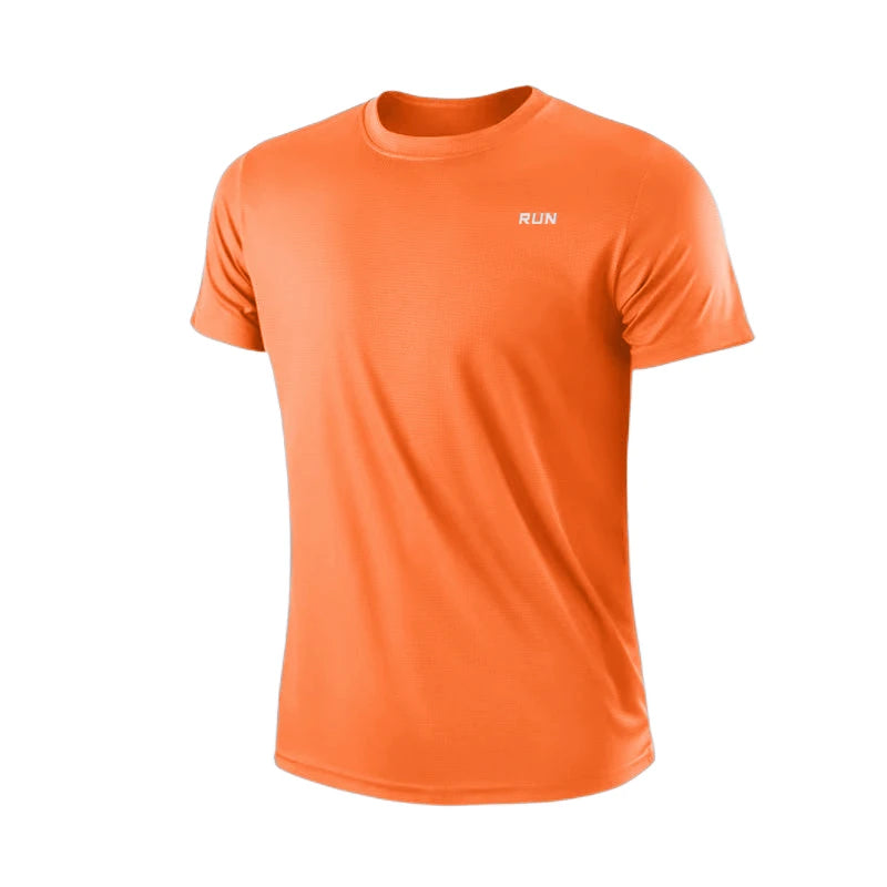 Men's Moisture Wicking Lightweight Quick Dry Round Neck Short Sleeve Gym Running Exercise Sports T-Shirt