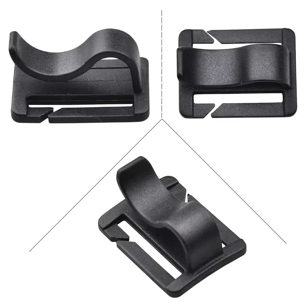 Rotatable Hydration Tube Webbing Clips – 2 or 4 Pack Hose Holder for Running & Hiking Packs