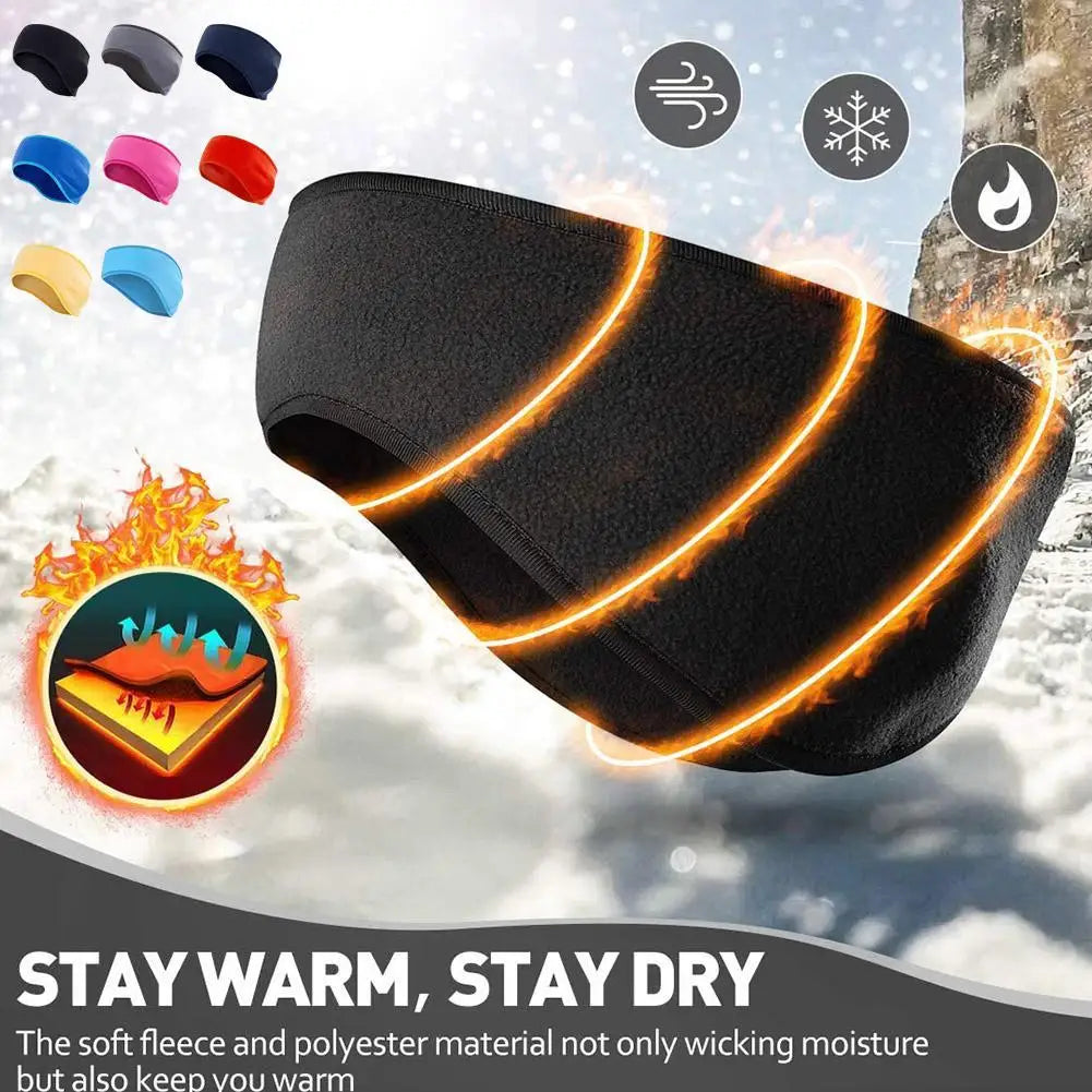 Unisex Fleece Ear Warmer Headband | Thin & Lightweight | Running & Winter Sports