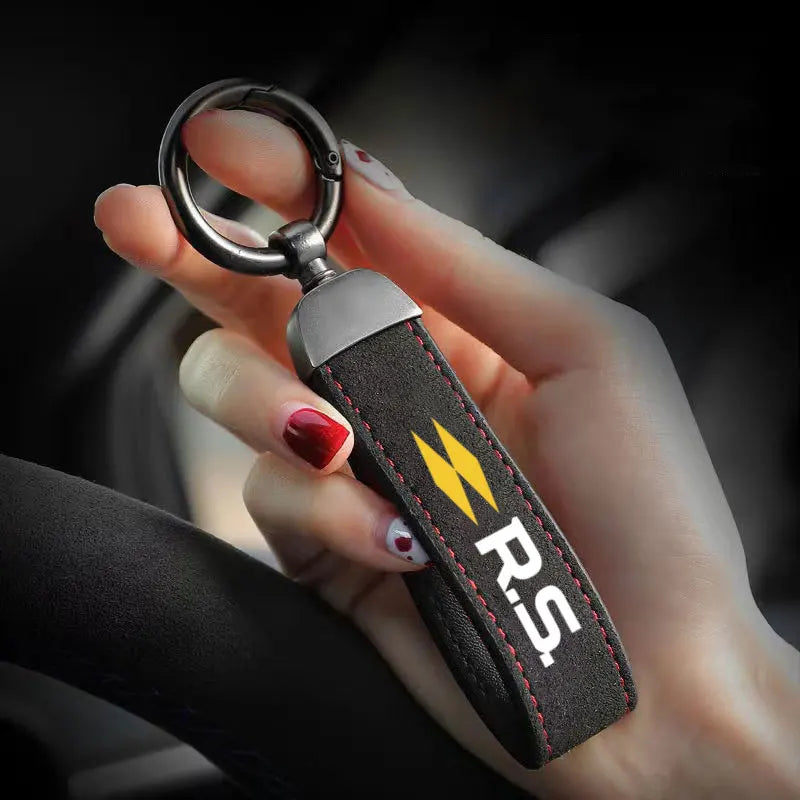 PU Leather Horseshoe Keychain – Premium Car Key Ring Holder for Renault RS | RUNGEAR