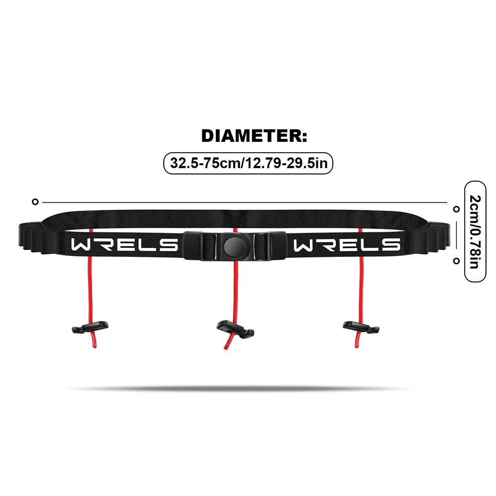 WRELS Running Race Number Belt – Adjustable Elastic Marathon & Triathlon Bib Holder