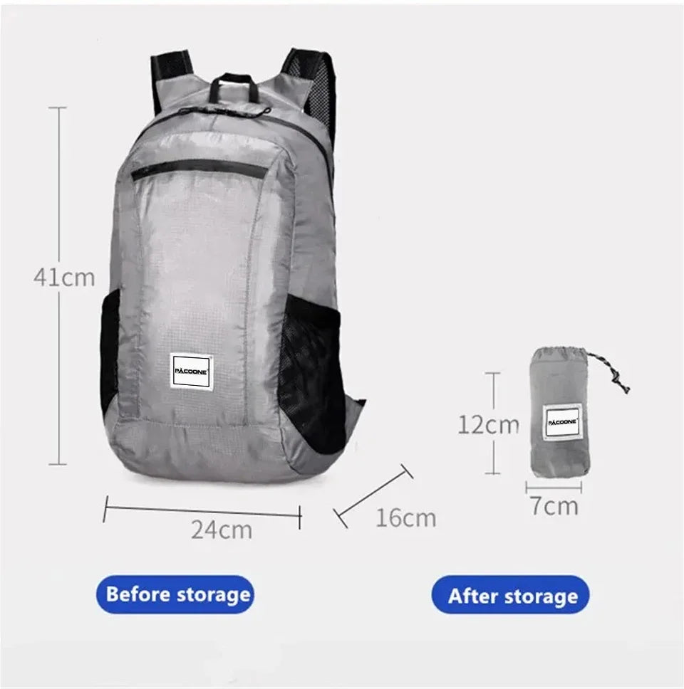 20L Ultralight Foldable Hiking Daypack | Waterproof Packable Backpack with Rain Cover