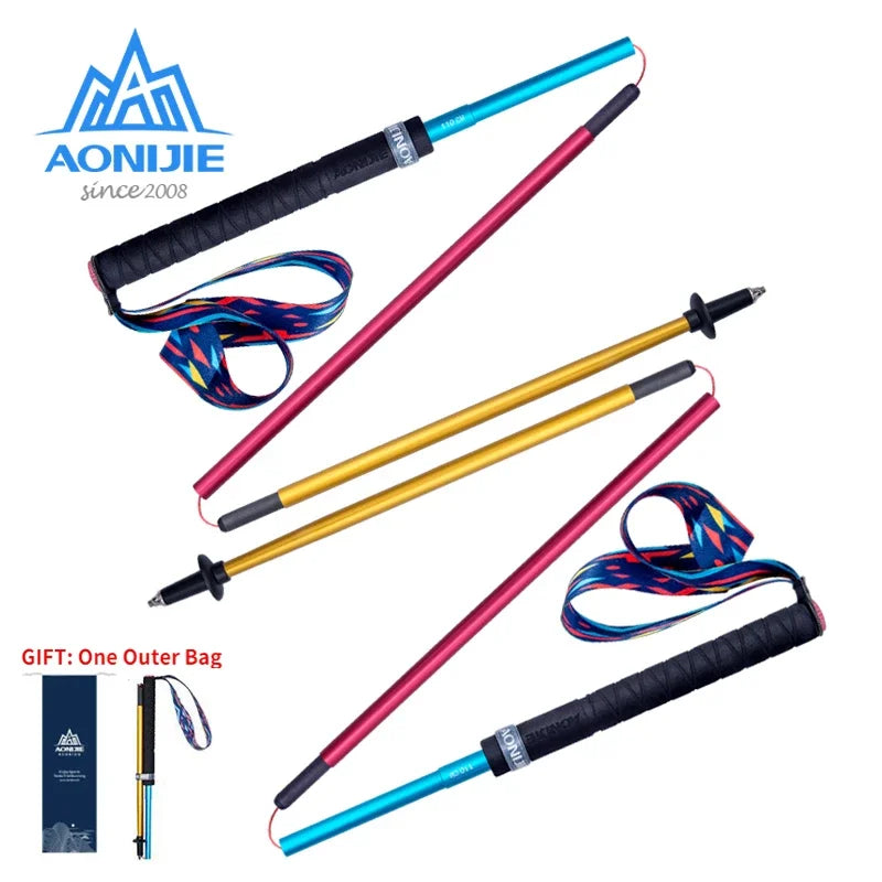 AONIJIE E4201 Lightweight Folding Trekking Poles – Carbon Fiber Quick Lock Trail Running Stick