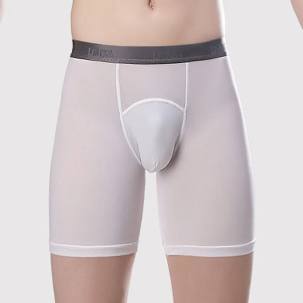 Men's Quick-Dry Compression Boxer Briefs | Long-Leg U-Pouch Sports Underwear