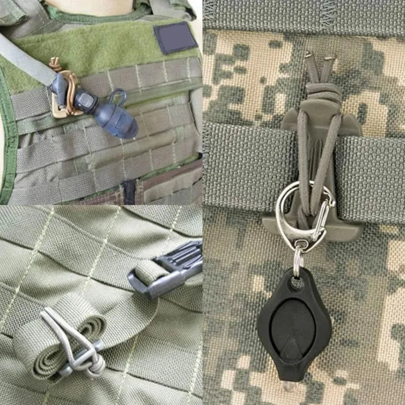 Trail Gear Accessories: 2PC Backpack Buckle Clamp Carabiner, Nylon Bag Hanger Hook / Rungear