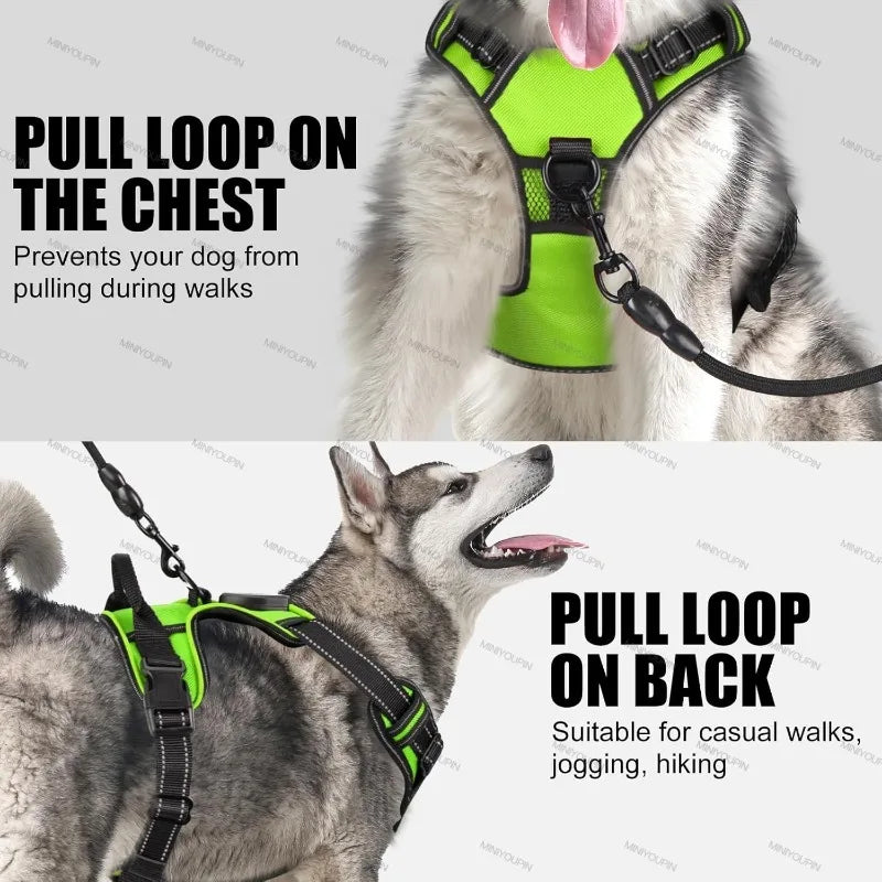 LED Rechargeable Luminous Dog Harness Essential for Dog Walking Safety at Night Dog Vest with Three LED Light Modes