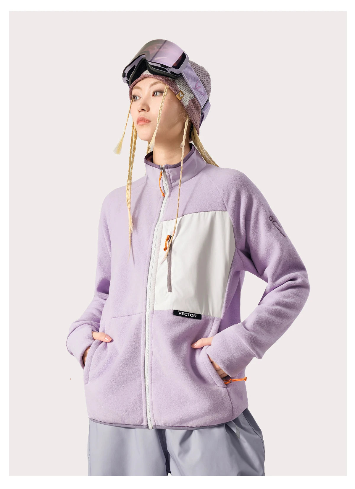 Unisex Winter Jackets: VECTOR Unisex Fleece, Contrast Sleeve, Warm Winter Sweatshirt Jacket / Rungear