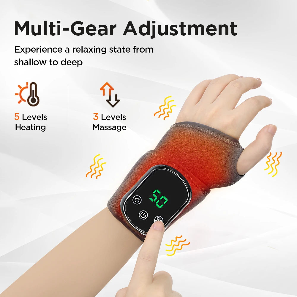 Electric Heating Wrist Brace Vibration Massage Hot Compress Ankle Wrap And Hand Protector Rechargeable Wristband