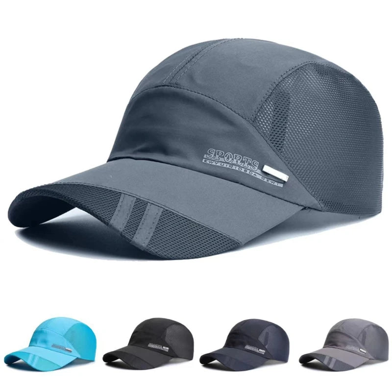 Quick-Dry Breathable Mesh Running Cap – Adjustable Baseball Visor | Sun Protection | Unisex