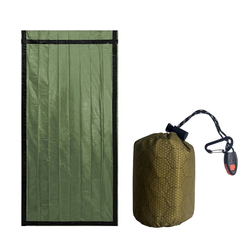 RUNGEAR Emergency Thermal Survival Sleeping Bag | Waterproof PE Aluminium Bivy Sack for Trail Running, Hiking & Camping