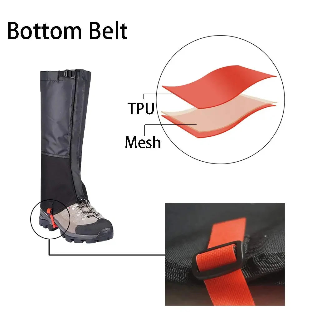 Waterproof Knee-High Leg Gaiters | Hiking, Snow & Trail Boot Covers