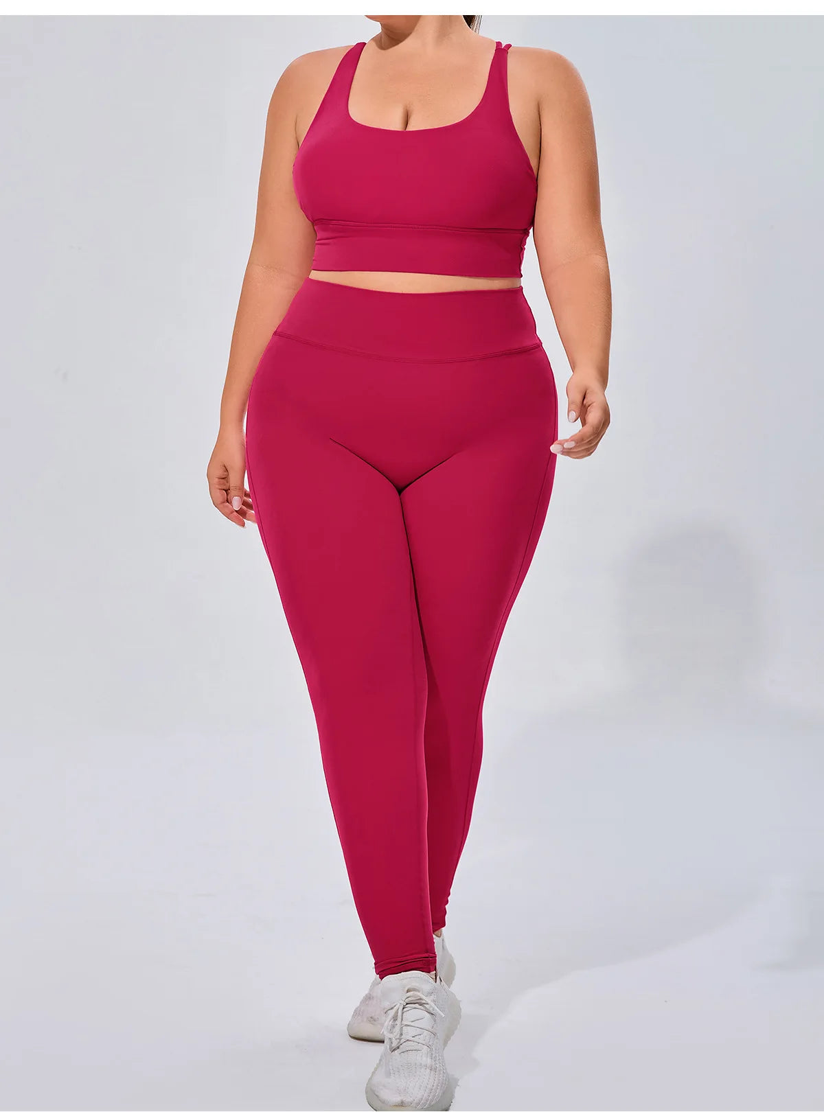 Plus Size Women's Running Apparel: Quick-Dry, Comfortable, High Stretch, Breathable Sports Bra And High Stretch Breathable Leggings / Rungear