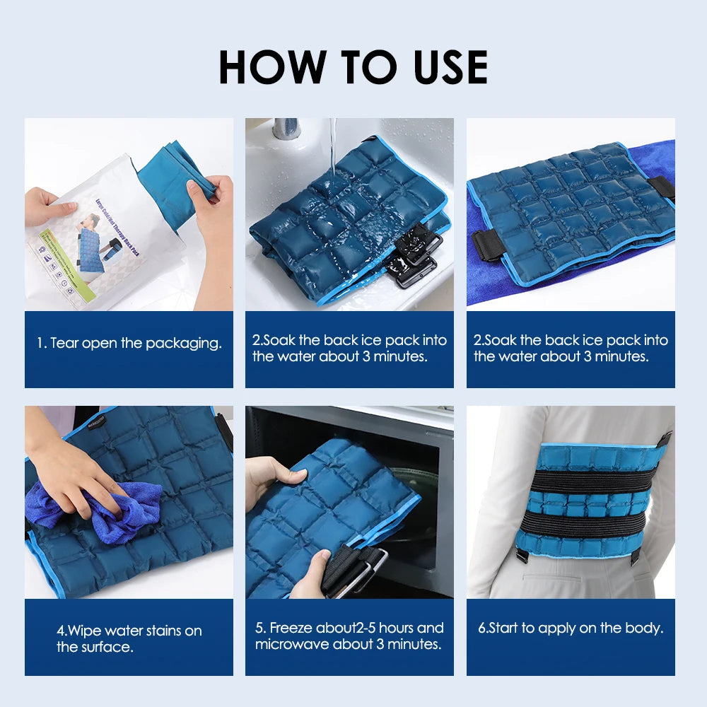 Large Reusable Hot & Cold Gel Ice Pack Wrap – Therapy Pad for Back, Knee, Shoulder & Neck
