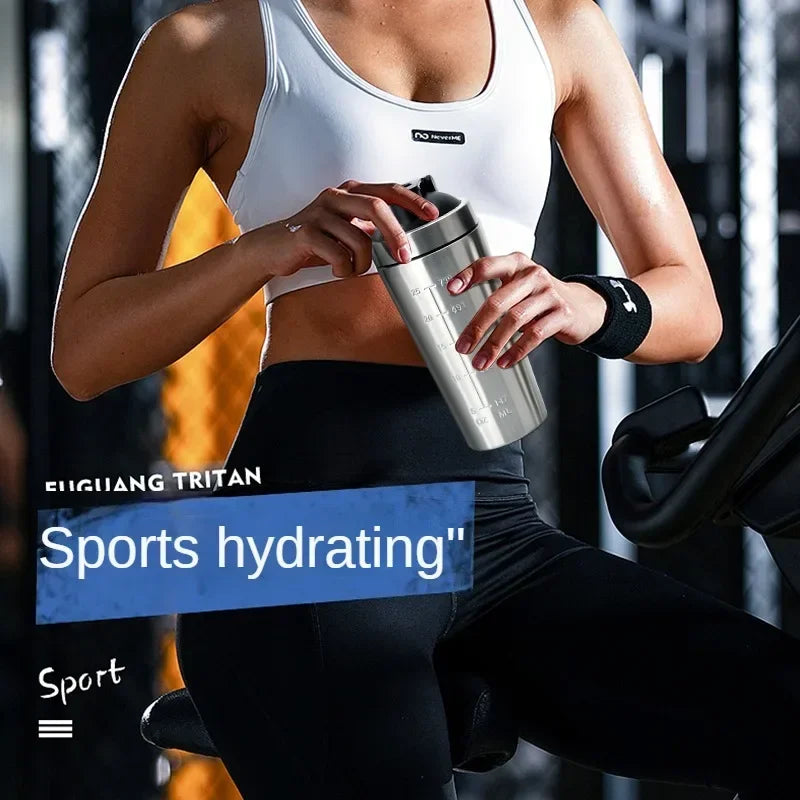 Stainless Steel Protein Shaker Bottle – 304 Steel, Leak-Proof Flip Lid | 500ml & 740ml