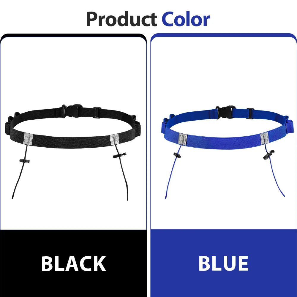 Race Number Belt with 6 Gel Loops | Unisex Bib Holder for Running, Triathlon & Cycling