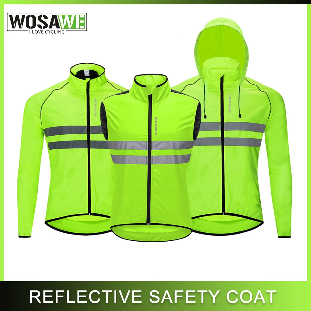 WOSAWE Men's Packable Reflective Windproof Windbreaker Jacket