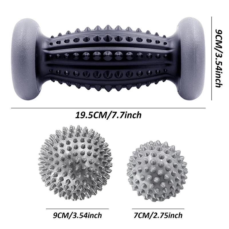 Spiky Massage Ball & Foot Roller Set | Deep Tissue Relief for Feet, Shoulders & Legs