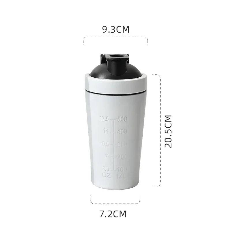 Stainless Steel Protein Shaker Bottle – 304 Steel, Leak-Proof Flip Lid | 500ml & 740ml