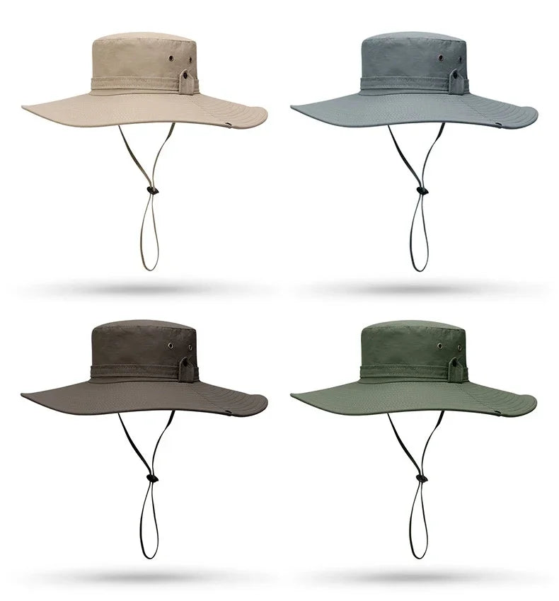 Unisex Wide Brim UV Sun Hat | Breathable Mesh Boonie for Hiking & Fishing