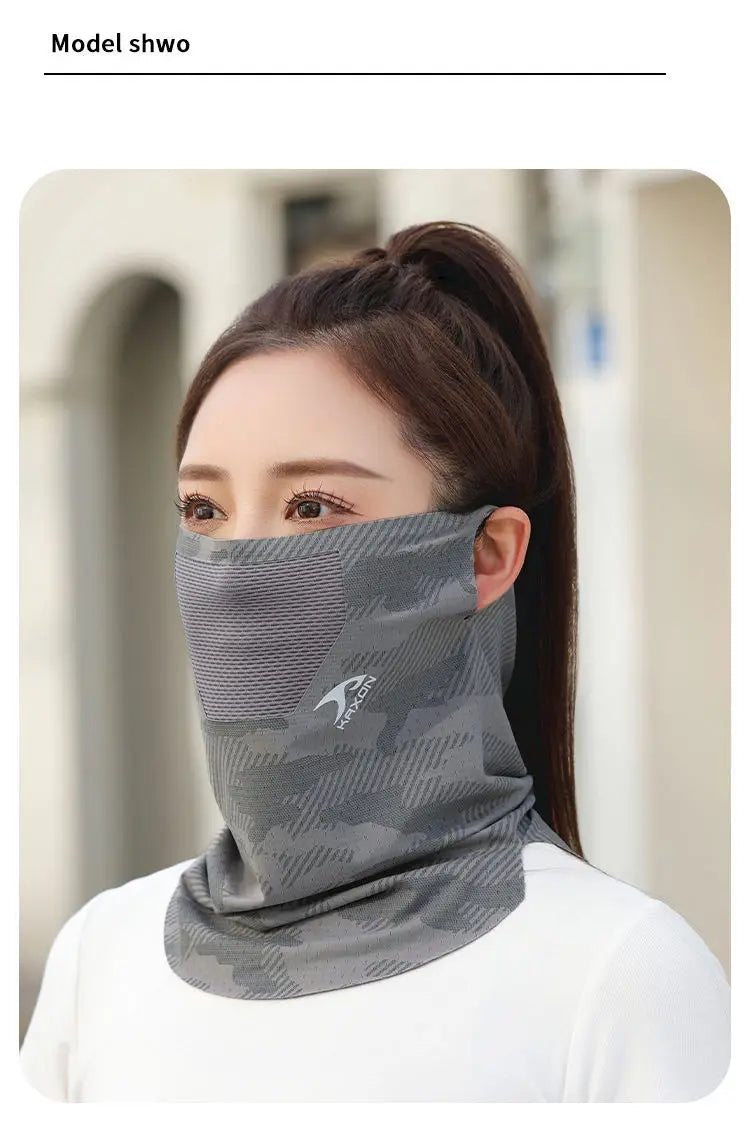 Cooling Sun Protection Neck Gaiter with Ear Loops | Breathable Face Cover | RUNGEAR