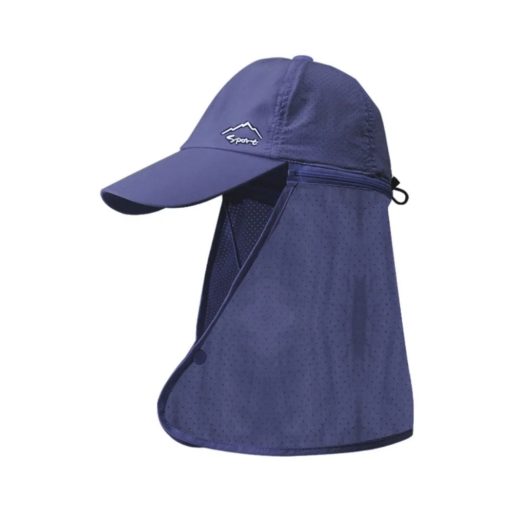 Unisex Breathable Detachable Mask Wide Brimmed Bucket Sunhat For All Outdoor Sports