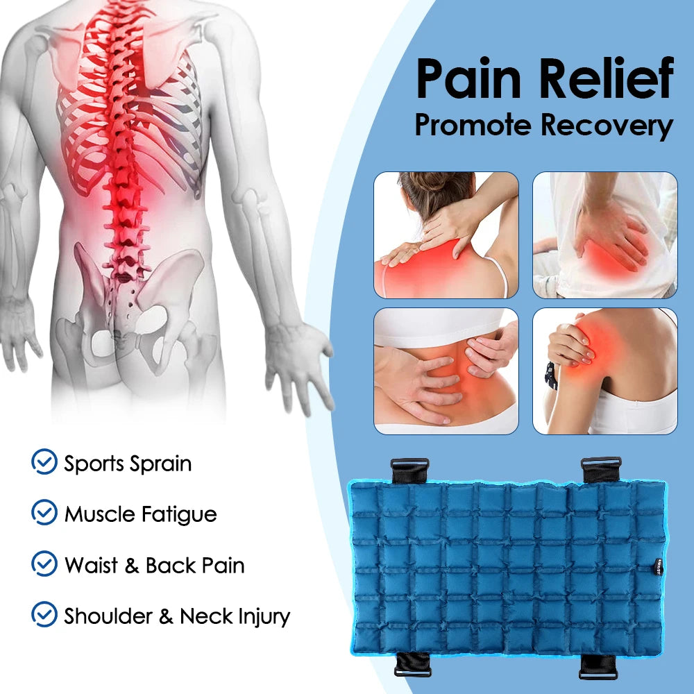 Large Reusable Hot & Cold Gel Ice Pack Wrap – Therapy Pad for Back, Knee, Shoulder & Neck