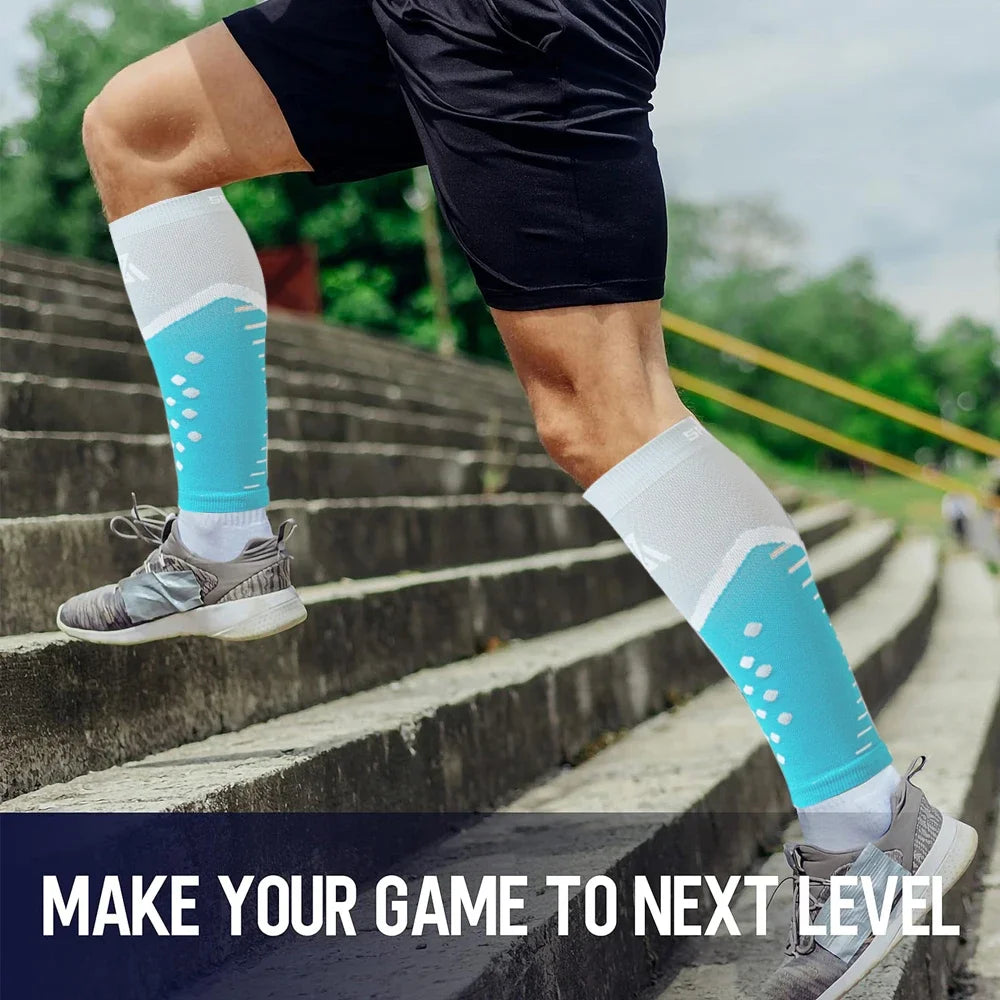 Compression Apparel Gear: 1Pair Unisex, Footless Calf Compression Sleeve Socks for Shin Splint &Varicose Vein / Rungear