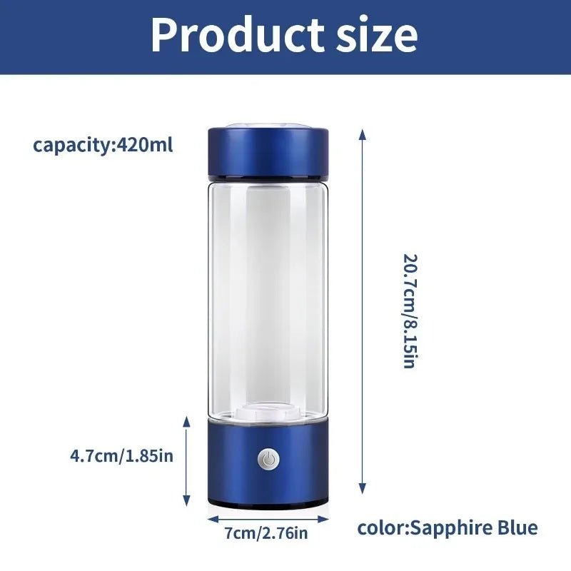 Hydration Gear Accessories: Hydrogen Water Bottle, Portable, Rechargeable, Hydrogen Water Ionizer Machine / Rungear